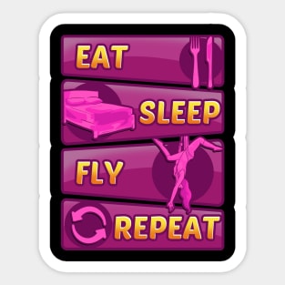 Eat Sleep Fly Repeat Aerial Yoga Silks Sticker